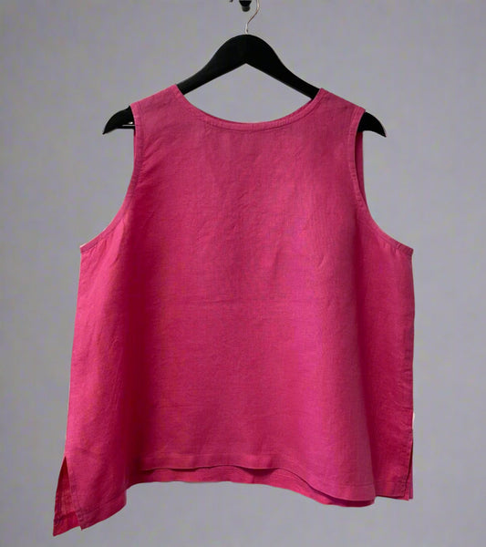 'Alison' Sleeveless Linen Top | size large | pre-loved