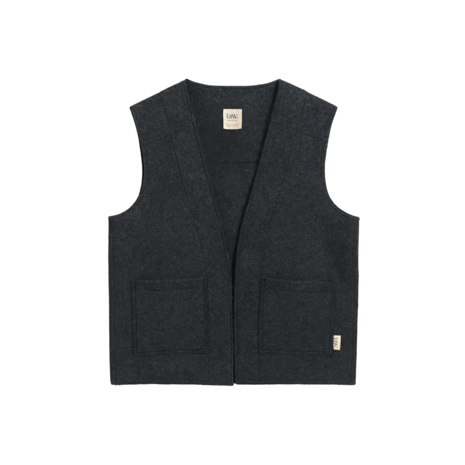 'Romy' Charcoal 100% wool gillet - Ready to Ship