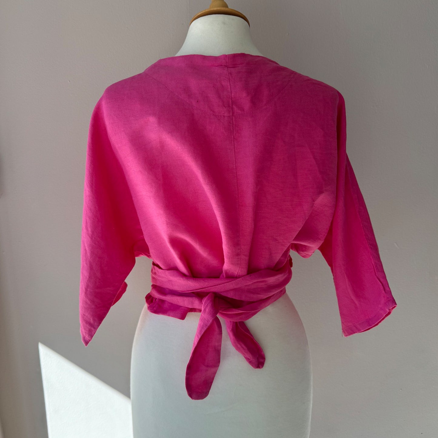 Pink wrap shirt - pre-loved - size M