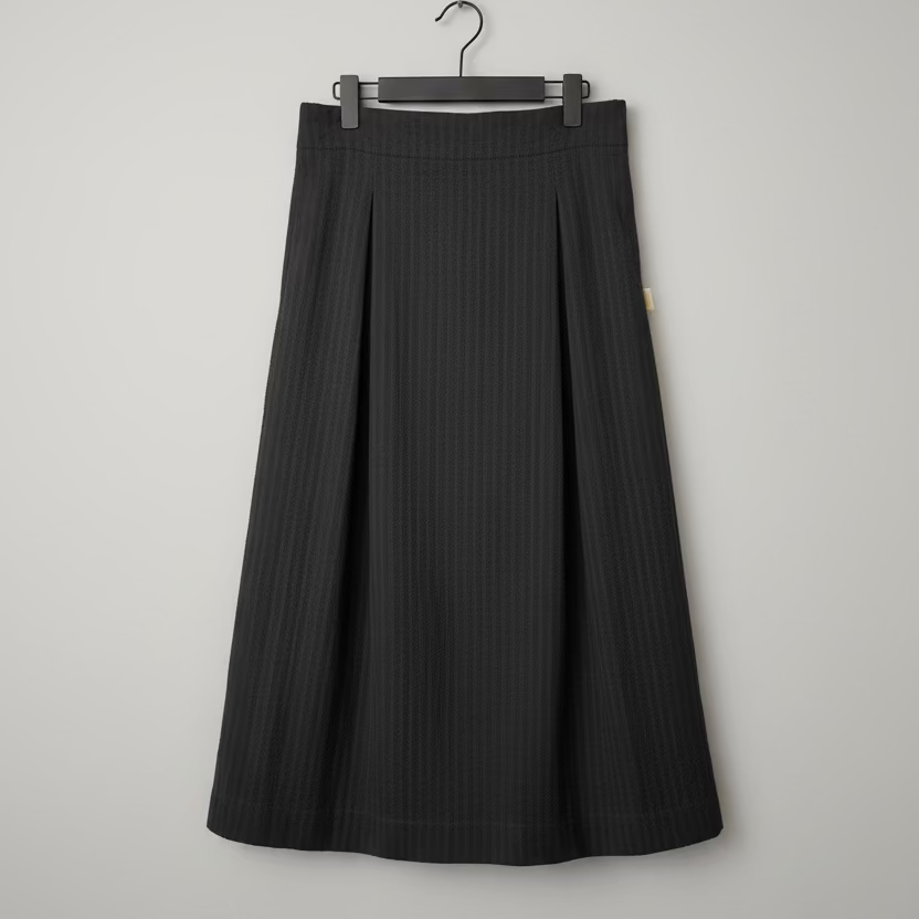 pleated front skirt with elastic back