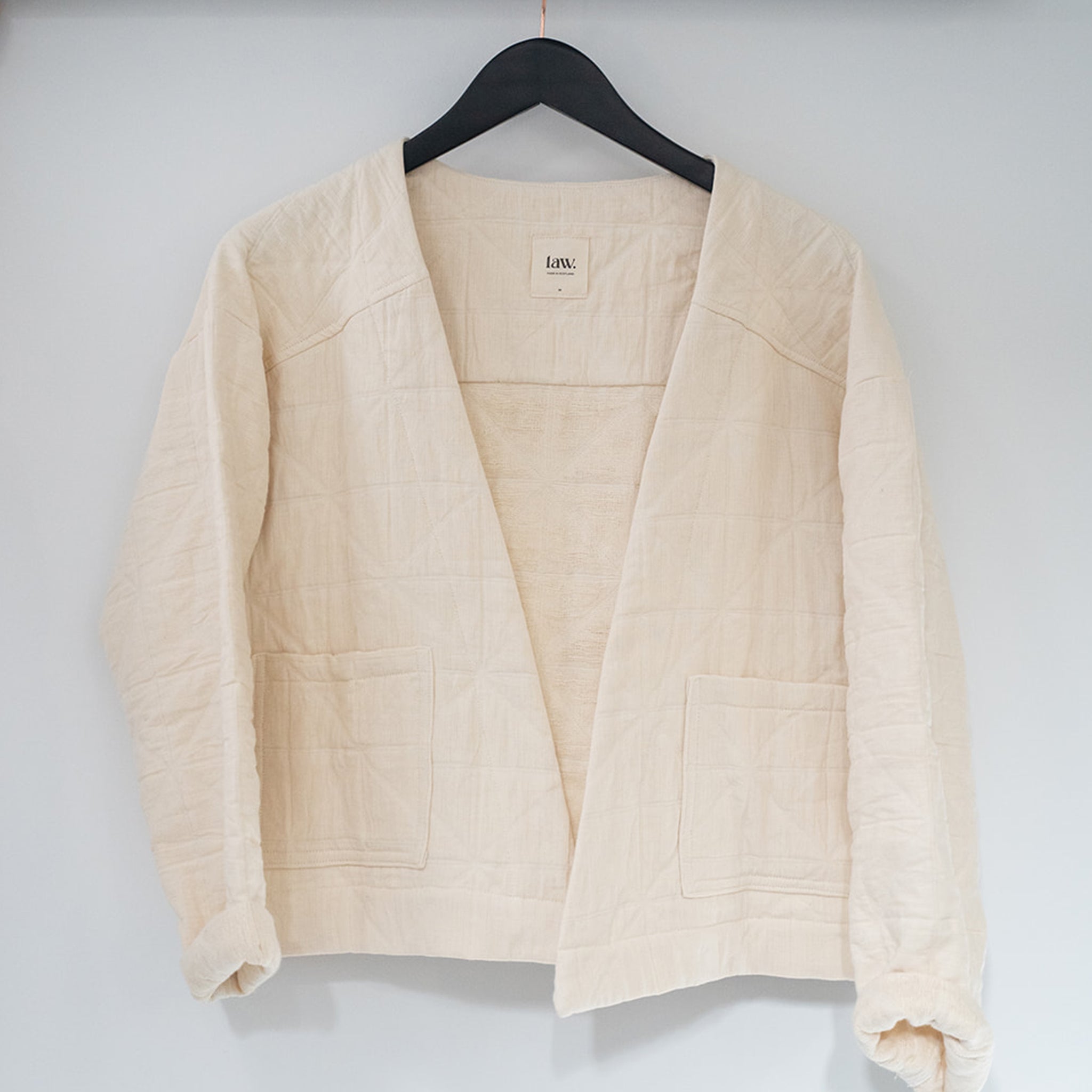 'Elly' Padded Cardigan Ecru