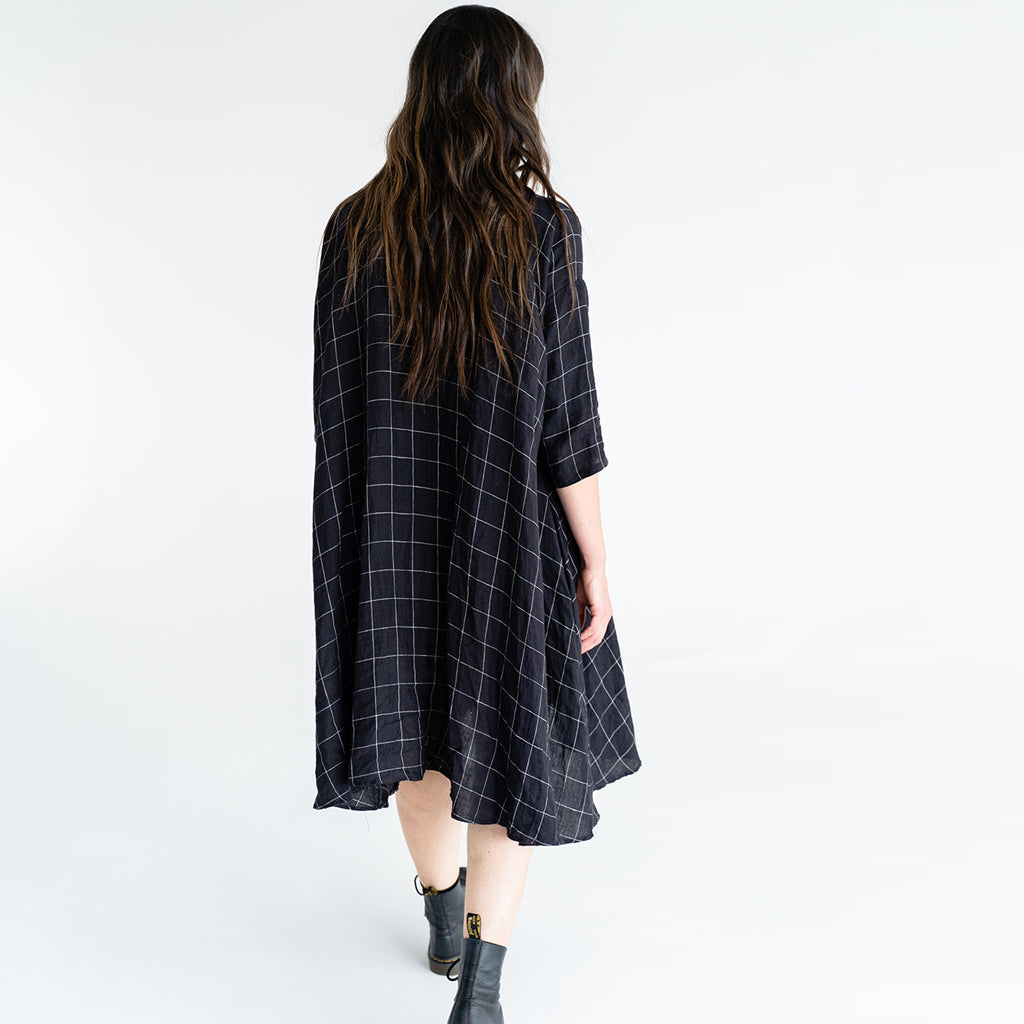 CHECK DRESS BACK VIEW