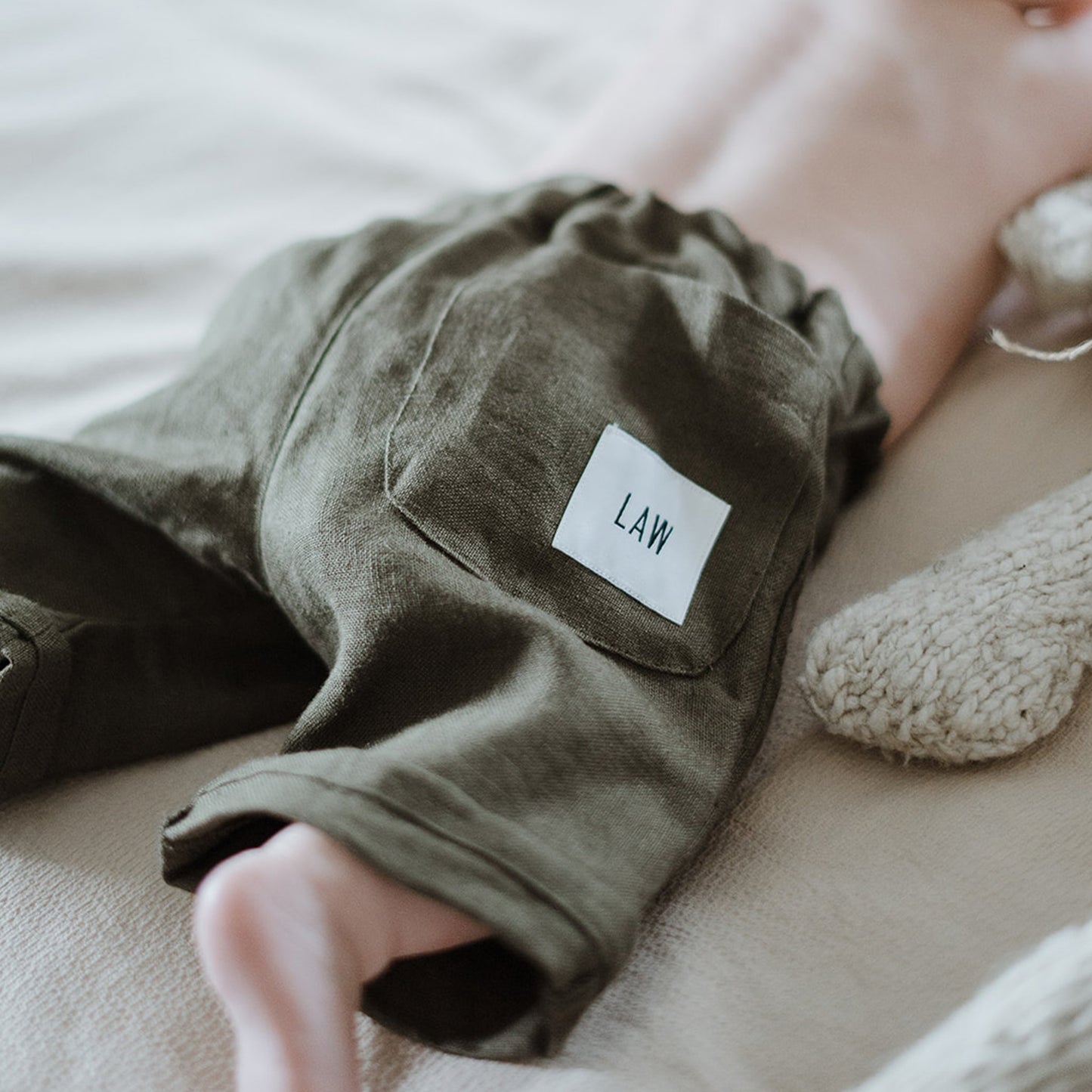 'Lina' Unisex Linen Baby Trousers - Ready to ship