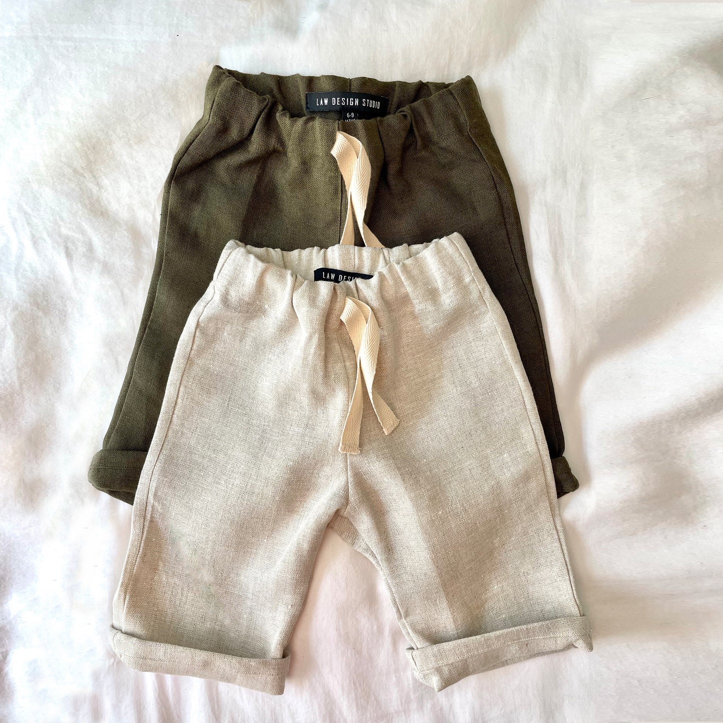 'Baillie' Unisex Linen Baby Trousers