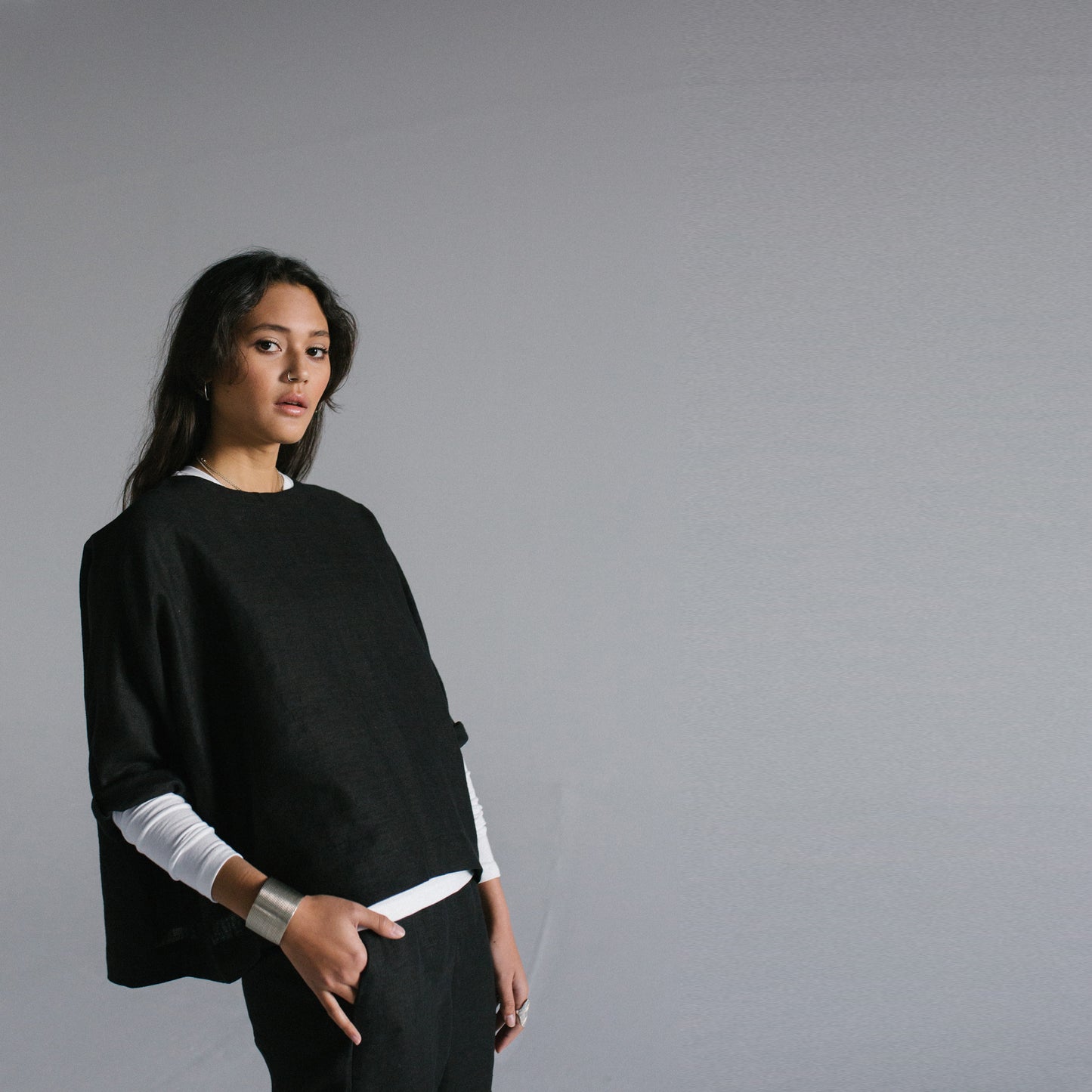Olivia Oversized Linen Top Size M