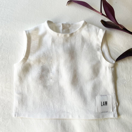 Frankie Unisex Linen Baby Top